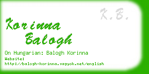 korinna balogh business card
